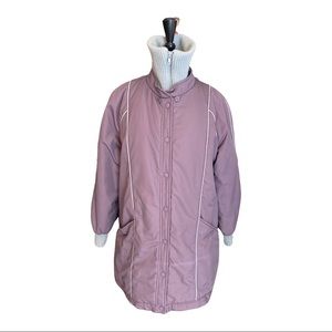 Vintage 80s Weather Wise By Betsy B Plum & Gray Winter Puffer Jacket 43” Bust